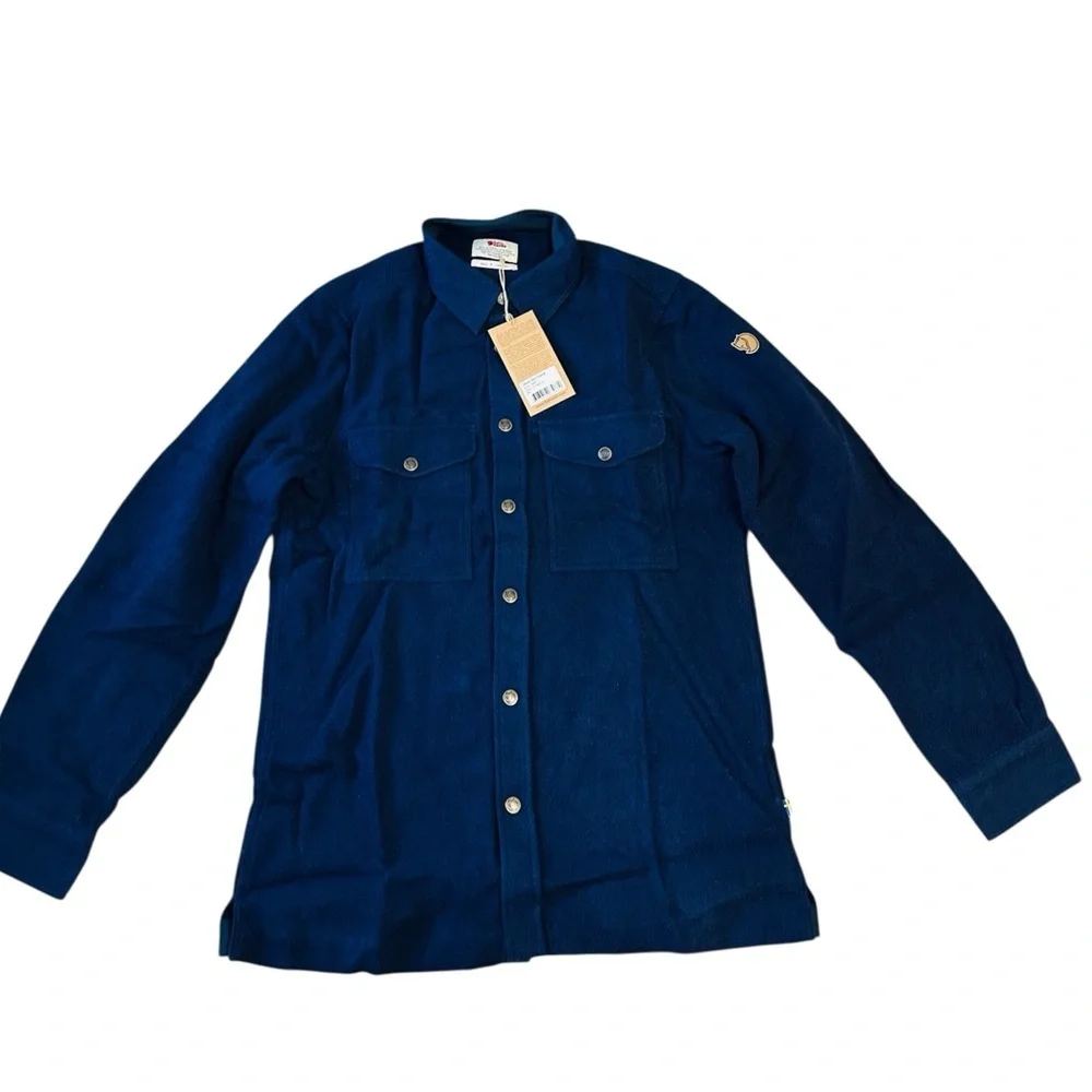 FJALLRAVEN CANADA SOLID SHIRT - NIGHT SKY Navy Blue Men’s Small Button Up NWT